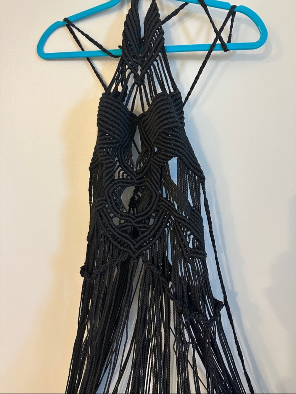 Black Macramé Swim Coverup Dress - Women